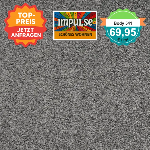 Girloon Body Teppichboden grau – Draufsicht